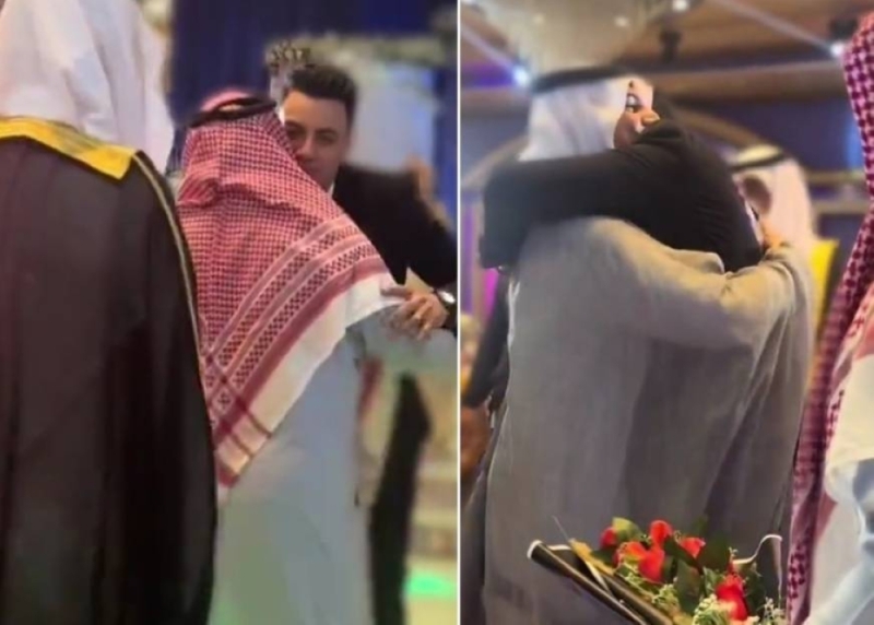 يرتدون البشوت.. شاهد: سعوديون يفاجئون صديقهم المصري ويحضرون حفل زفافه في المنصورة