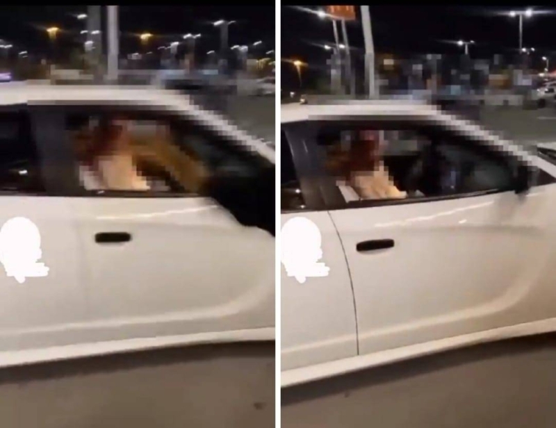 شاهد.. فتاة سعودية ترش شابين بـ "القهوة" بعدما قاما بمضايقتها في شارع عام