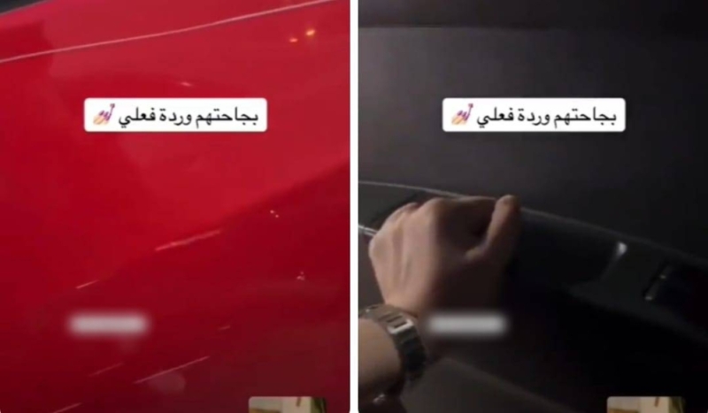 شاهد.. ردة فعل غير متوقعة من فتاة سعودية بعدما تسبب قائد مركبة في خدش سيارتها